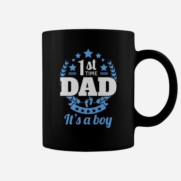 1St Time Dad It's A Boy Gifts Funny First Baby Announcement Coffee Mug