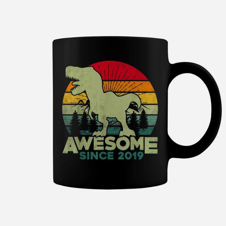 2Nd Birthday Dinosaur 2 Year Old Boy Kids Awesome Since 2019 Coffee Mug