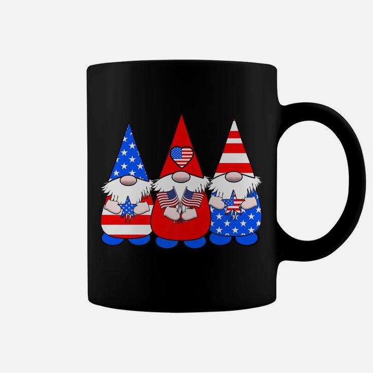 3 Patriotic Gnomes American Flag Red White Blue Usa Coffee Mug
