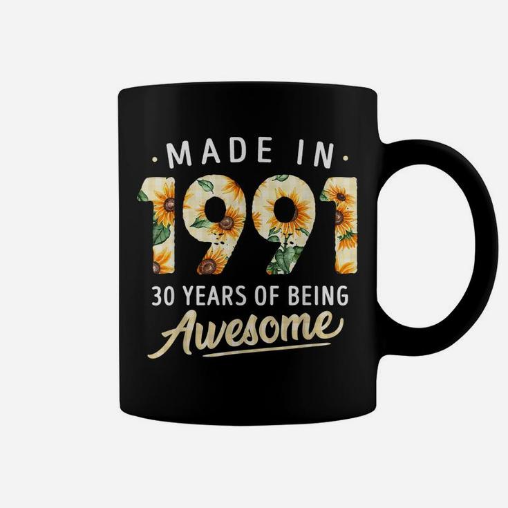 30 Years Old Girl Gifts 30Th Birthday Made Born 1991 Women Coffee Mug
