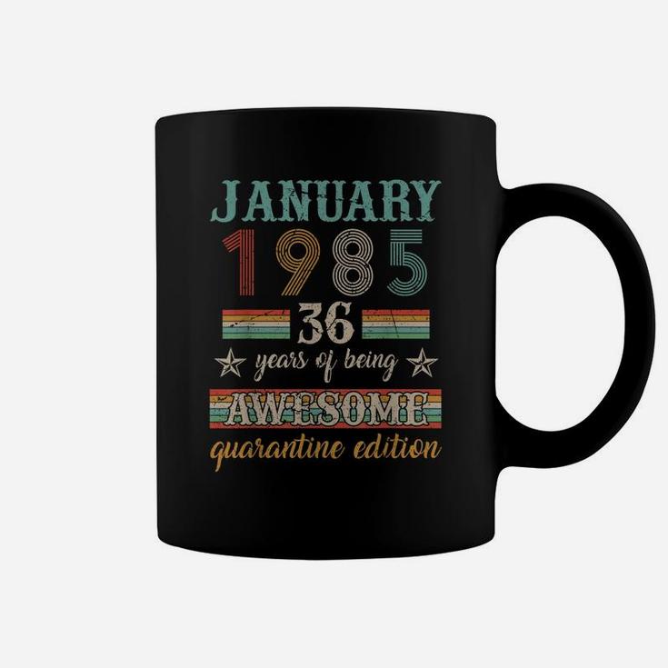 36Th Birthday Gift 36 Years Old Retro Vintage January 1985 Coffee Mug