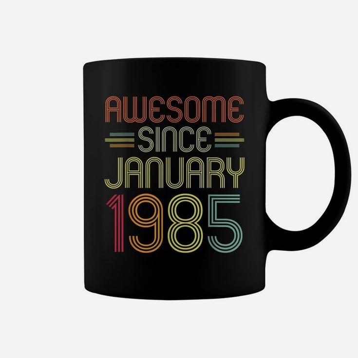 37Th Birthday Gift Awesome Since January 1985 37 Years Old Coffee Mug