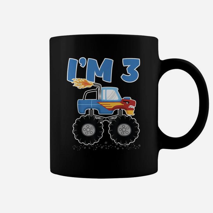 3Rd Birthday For Three Years Kids Monster Truck Coffee Mug