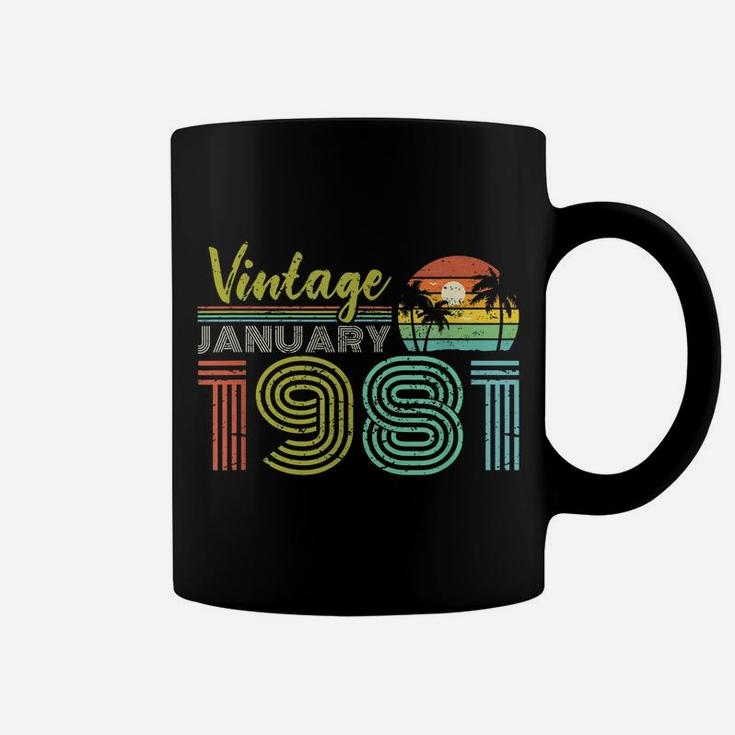 40Th Birthday Gift Vintage January 1981 Forty Years Old Coffee Mug