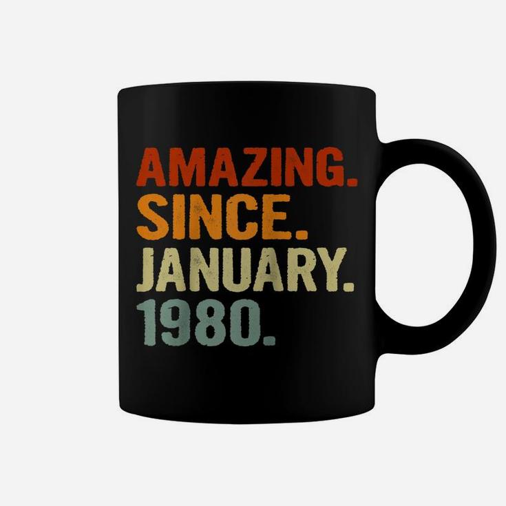 41 Years Old Retro Birthday Gift Amazing Since January 1980 Raglan Baseball Tee Coffee Mug