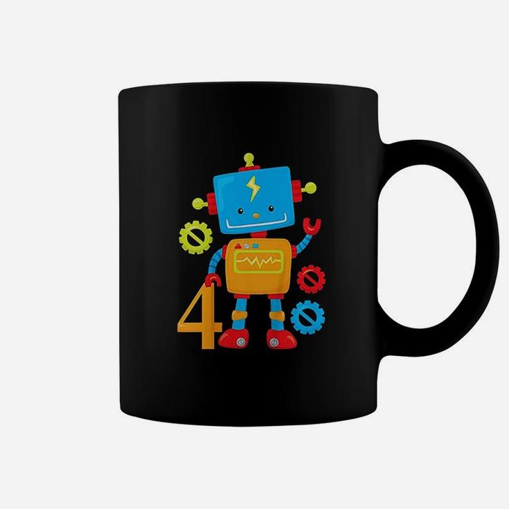 4Th Birthday Cute Robot Coffee Mug