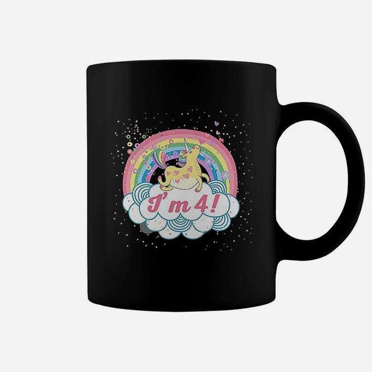 4Th Birthday Unicorn Rainbow Cute Girls Coffee Mug
