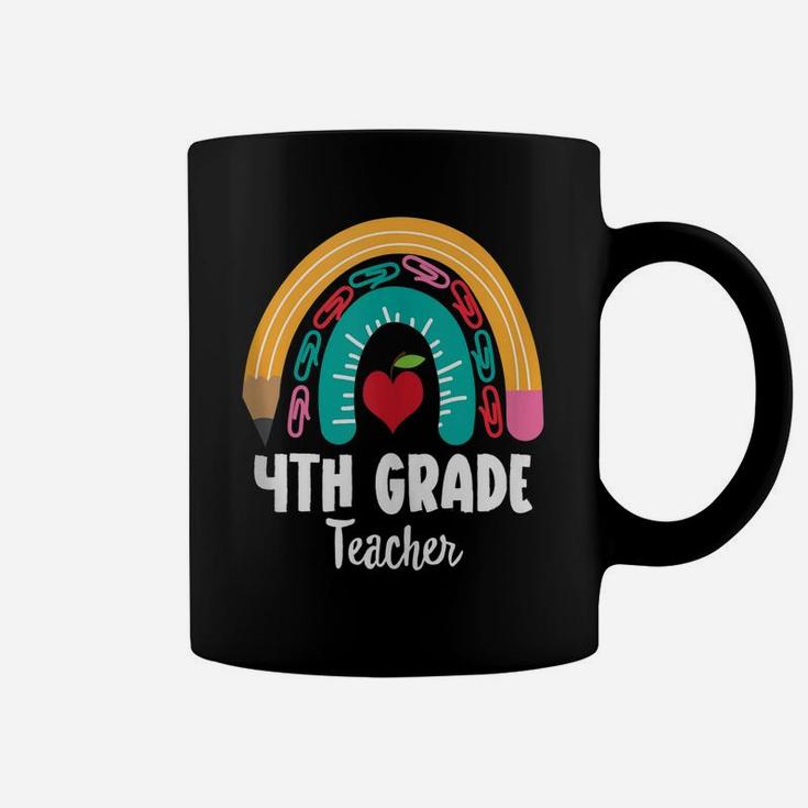 4Th Grade Teacher, Funny Boho Rainbow For Teachers Coffee Mug