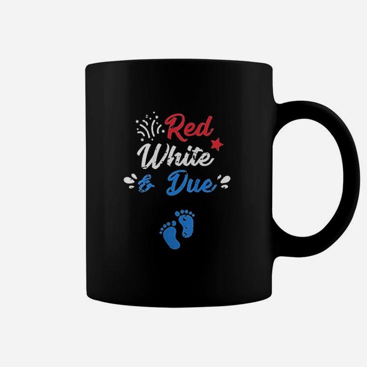4Th Of July Announcement Red White And Due Coffee Mug