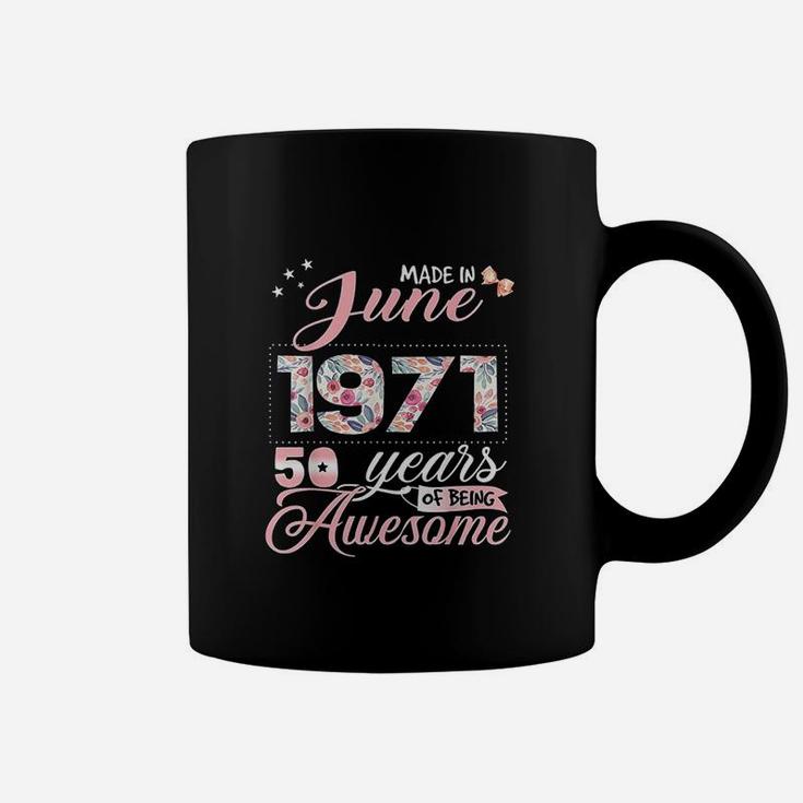 50Th Birthday Floral Gift For Born In June Coffee Mug