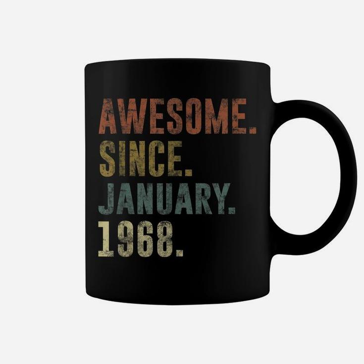 53Rd Retro Birthday Gift Vintage Awesome Since January 1968 Coffee Mug