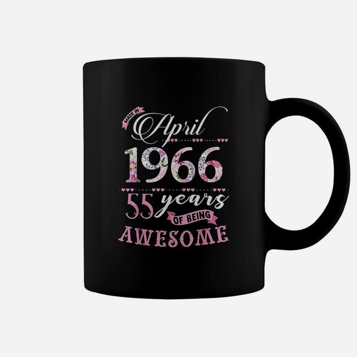 55Th Birthday Floral Born In April 1966 Coffee Mug