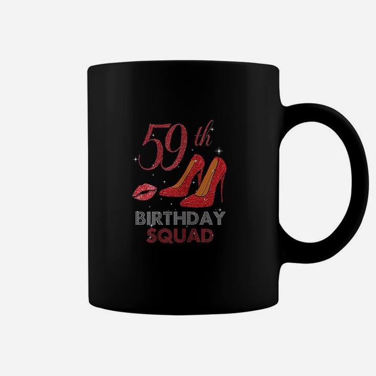 59Th Birthday Squad Stepping Into 59 Red Shoes Coffee Mug