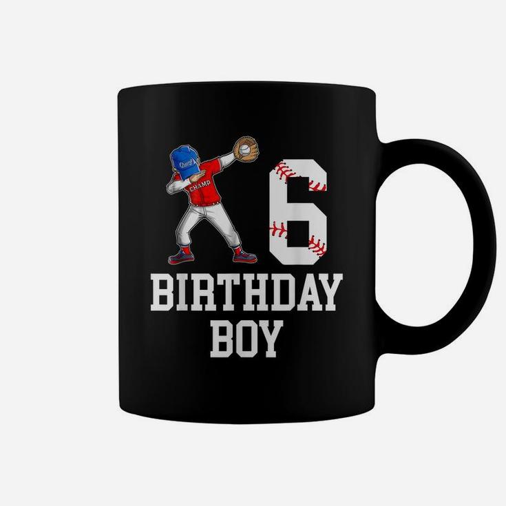 6 Year Old Baseball Kids Tee 6Th Birthday Baseball Dabbing Coffee Mug
