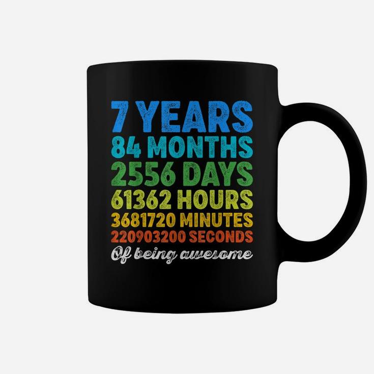 7 Years Old 7Th Birthday Shirt Vintage Retro Countdown Coffee Mug