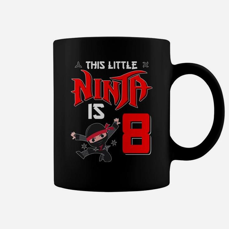 8Th Birthday Gift Little Ninja 8 Years Old Birthday Boys Coffee Mug