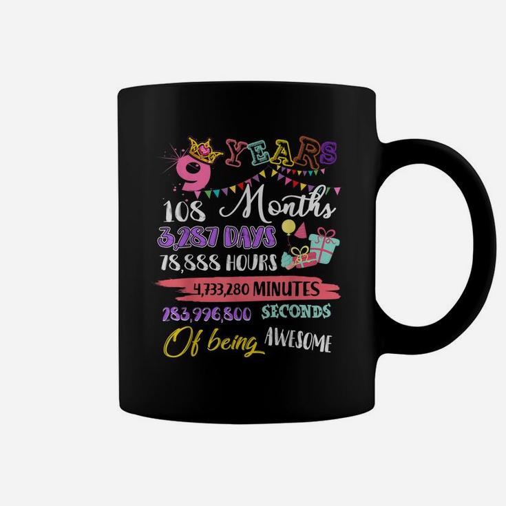 9Th Birthday Tshirt For Girls 9 Years Old Being Awesome Gift Coffee Mug