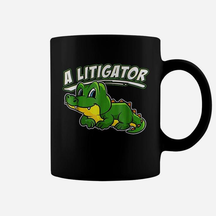 A Litigator Cute Alligator Funny Lawyer Attorney Coffee Mug