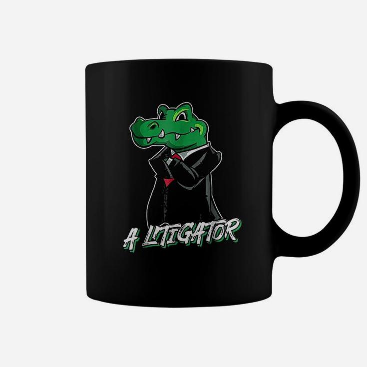 A Litigator Funny Lawyer Alligator In Suit Gift Coffee Mug