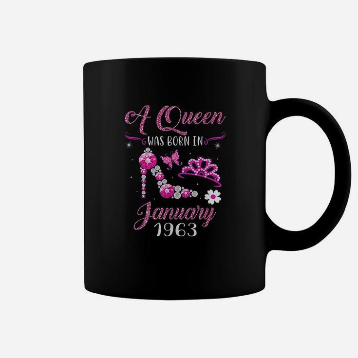 A Queen Was Born In January 1963 58Th Birthday Coffee Mug