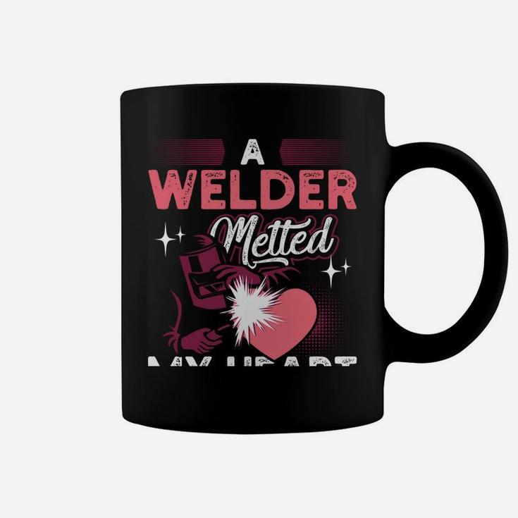 A Welder Melted My Heart Funny Gift For Wife Girlfriend Coffee Mug