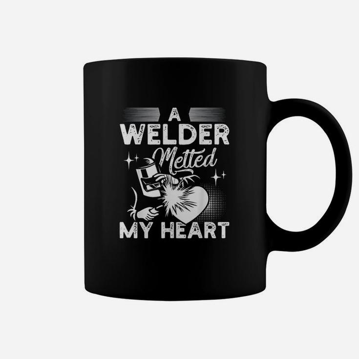 A Welder Melted My Heart Funny Gift For Wife Girlfriend Coffee Mug