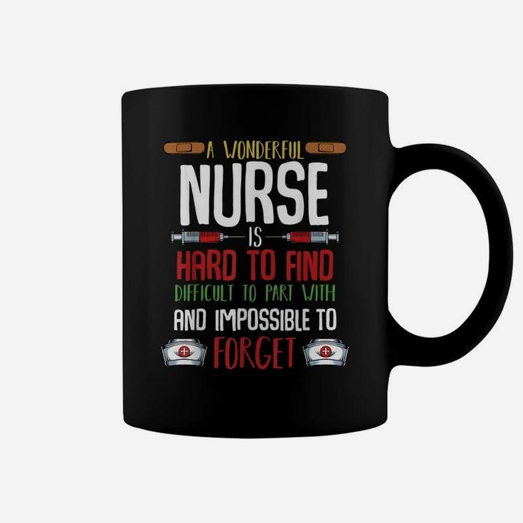 A Wonderful Nurse Is Hard To Find Funny Nursing School Quote Coffee Mug