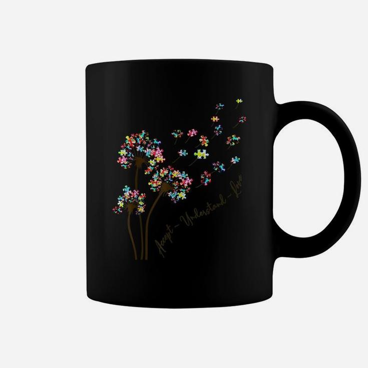 Accept Understand Love Dandelion Flower Autism Awareness Coffee Mug