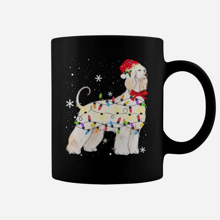 Afghan Hound Dog Christmas Light Xmas Mom Dad Gifts Sweatshirt Coffee Mug