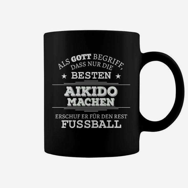 Aikido vs. Fußball Humor Tassen, Lustiges Spruch-Tassen für Kampfsportler