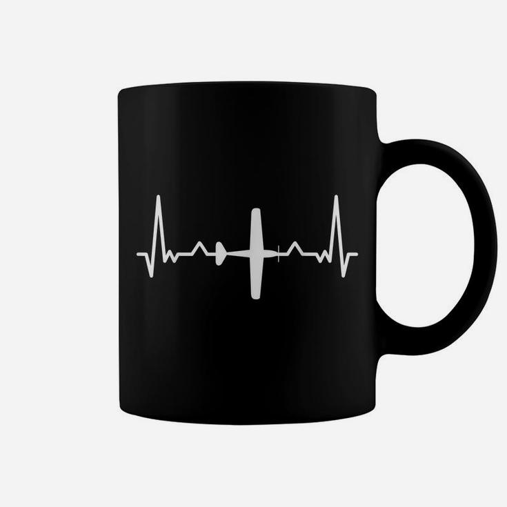 Airplane Pilot Heartbeat Graphic Coffee Mug