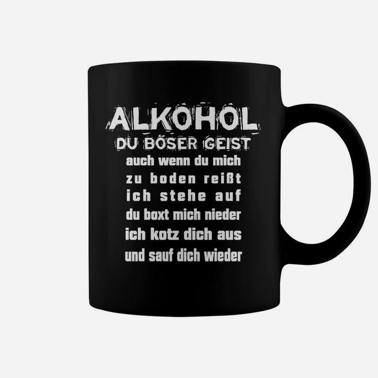 Alkohol Du Böser Geist Schwarzes Tassen, Witziges Spruch-Tassen