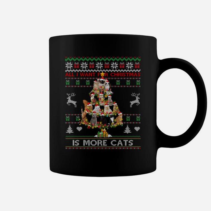 All I Want For Christmas Is More Cats Ugly Sweater Cat Lover Sweatshirt Coffee Mug