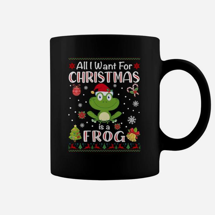 All I Want Is A Frog For Christmas Ugly Xmas Pajamas Sweatshirt Coffee Mug