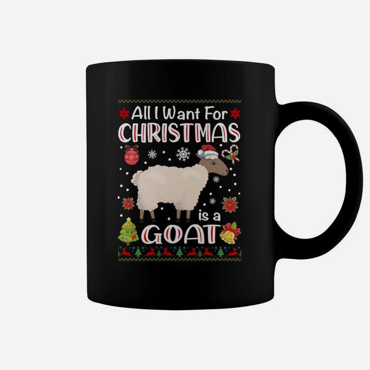 All I Want Is A Goat For Christmas Ugly Xmas Pajamas Sweatshirt Coffee Mug
