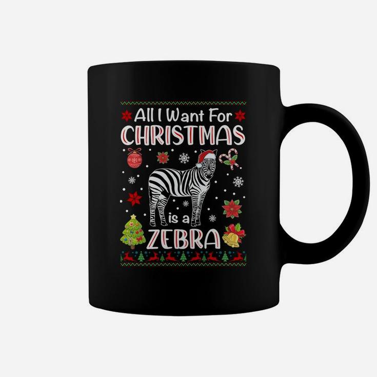 All I Want Is A Zebra For Christmas Ugly Xmas Pajamas Sweatshirt Coffee Mug