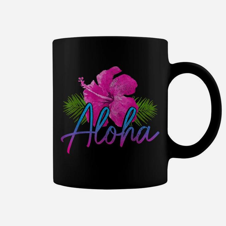 Aloha Hawaiian Islands Hawaii Surf Hibiscus Flower Surfer Coffee Mug