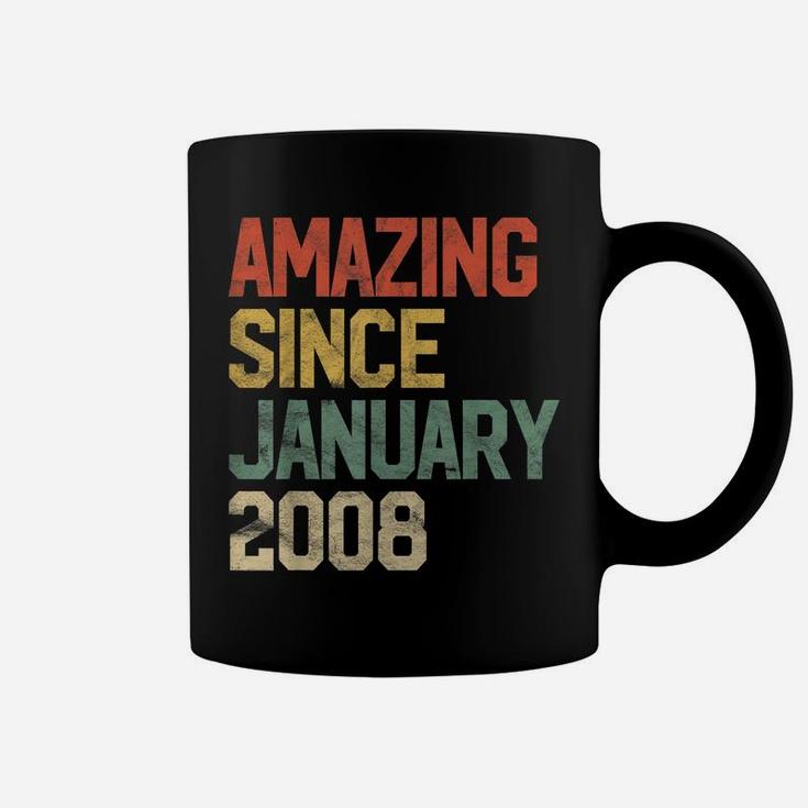 Amazing Since January 2008 13Th Birthday Gift 13 Year Old Coffee Mug
