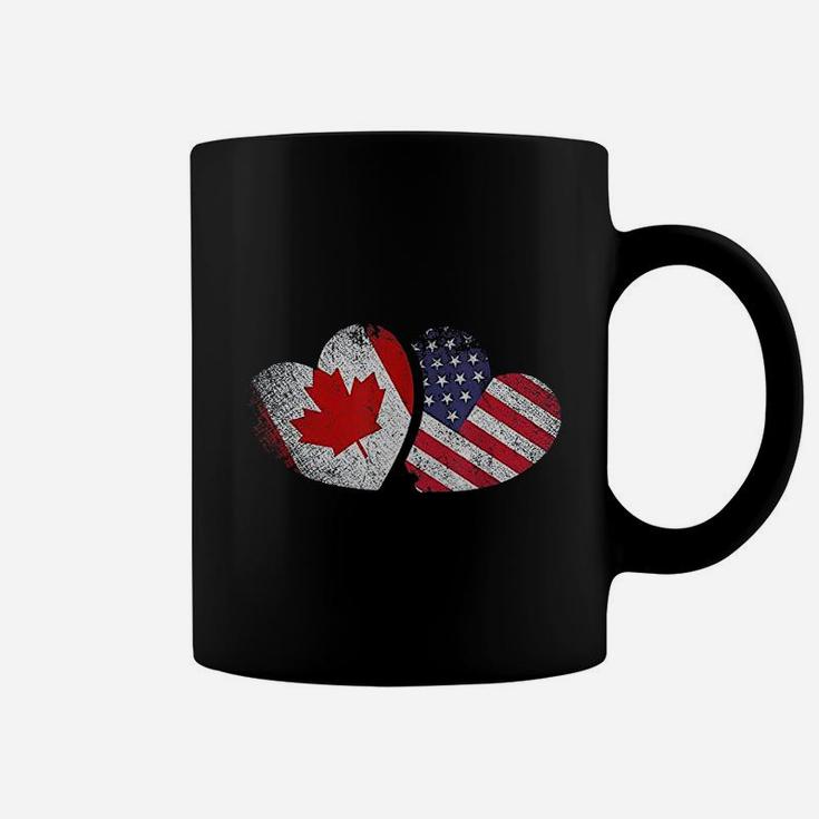 American Canadian Heart Valentines Day Coffee Mug