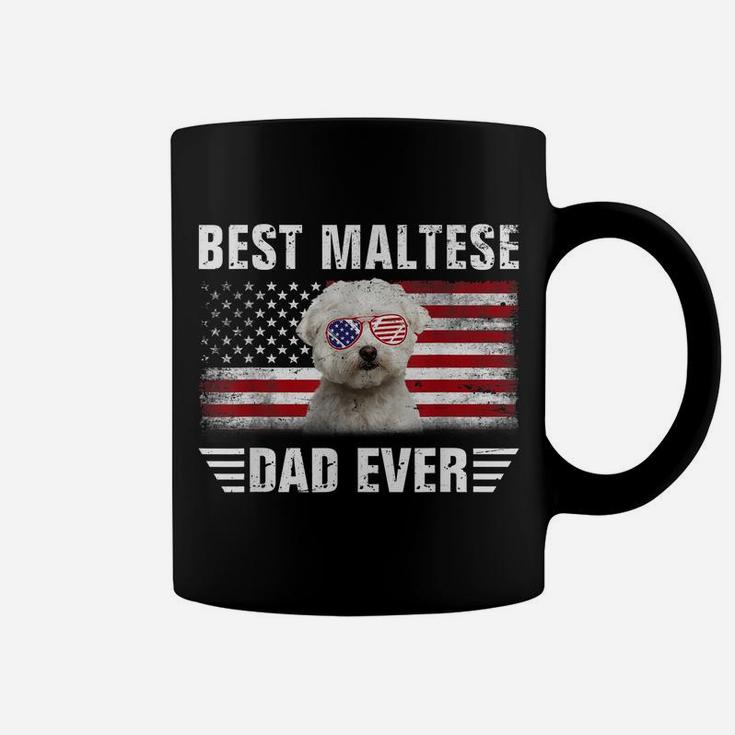 American Flag Best Maltese Dad Ever Tee Dog Dad Coffee Mug