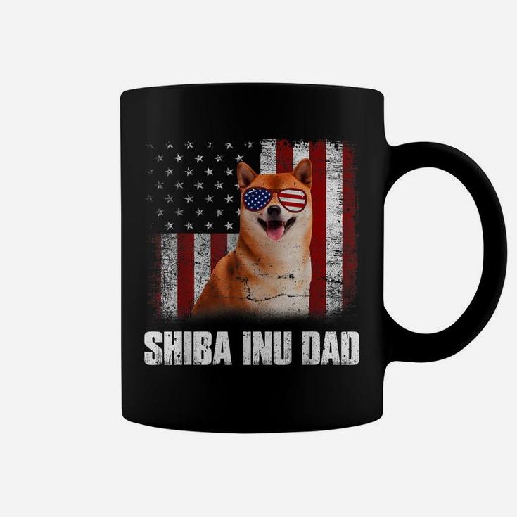 American Flag Best Shiba Inu Dad Ever Tee Dog Dad Coffee Mug