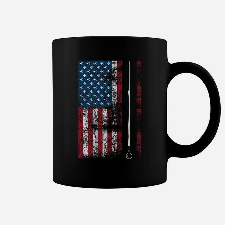 American Flag Billiard Stick Cute Table Game Funny Usa Gift Coffee Mug