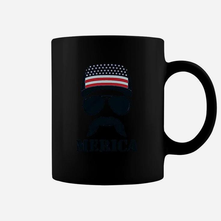 American Flag Cap Hat Patriotic 4Th Of July Merica Usa Coffee Mug