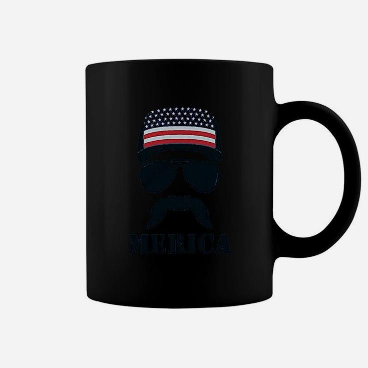 American Flag Cap Hat Patriotic 4Th Of July Merica Usa Coffee Mug