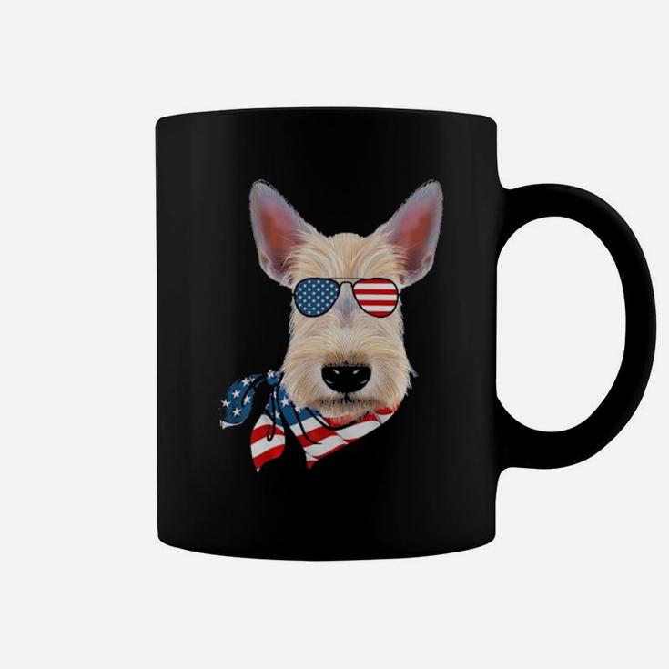 American Flag Scottie Patriotic 4Th Of July Coffee Mug