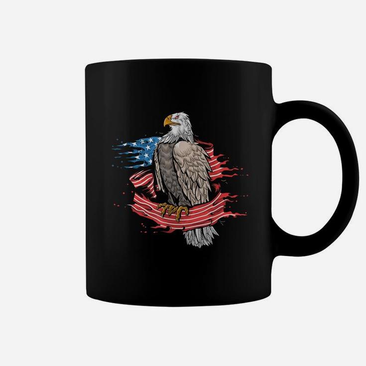 American Freedom Eagle Cross Flag Military Army Coffee Mug