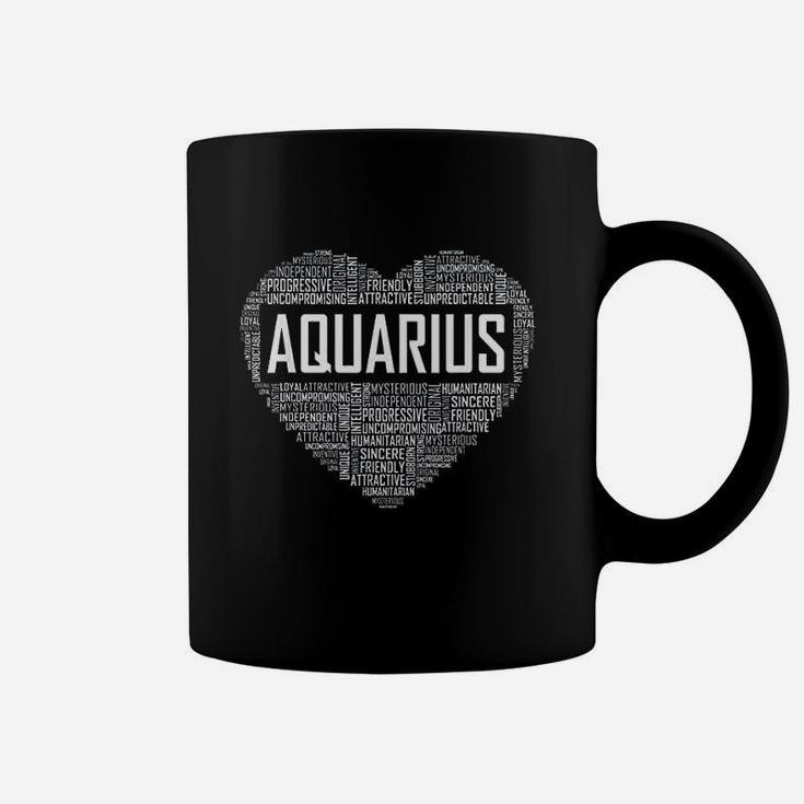 Aquarius Zodiac Traits Horoscope Astrology Sign Gift Heart Coffee Mug