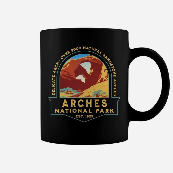 Arches National Park Retro Delicate Arch Hiking Camping Gift Coffee Mug