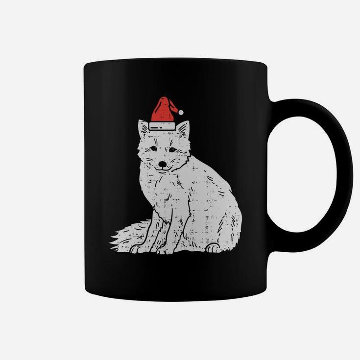 Arctic Snow Fox Santa Hat Christmas Xmas Animal Pajamas Gift Sweatshirt Coffee Mug