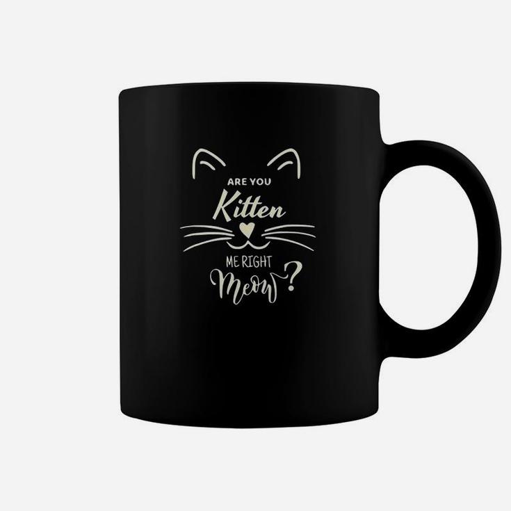 Are You Kitten Me Right Meow Funny Cat Lovers Gifts Coffee Mug